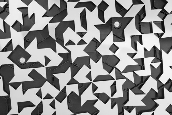 A black and white photo of a pattern